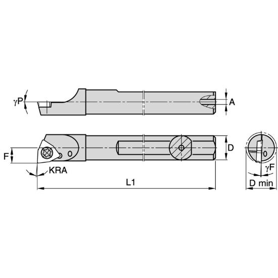 Picture of WIDIA/KENNAMETAL SCBIW625103R Carbide Trigon Insert Boring Bar 0.625