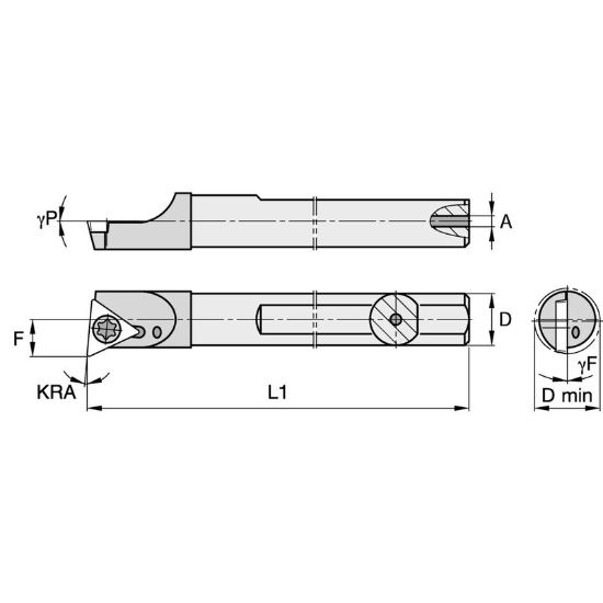 Picture of WIDIA/KENNAMETAL QCBI50085L Carbide Triangle Insert Boring Bar 0.500