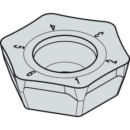 Picture of WIDIA/KENNAMETAL HPGT06T3DZERLD TN6520 Milling Insert Hexagon TiAlN 0.038 Corner Radius