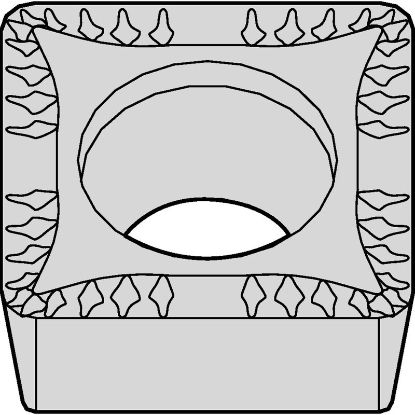 Picture of WIDIA/KENNAMETAL SCMT32.52 MU WP15CT Insert Square TiN + TiCN + Al2O3 + ZrCN 0.031 Corner Radius