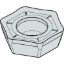 Picture of WIDIA/KENNAMETAL HPGT06T3DZENGD WP40Powder Metal Milling Insert Hexagon AlCrN + TiAlN 0.038 Corner Radius