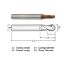 Picture of WIDIN DA703006 DIA 3/16 SH 0.2500 LOC 0.1875 OAL 2.00 End Mill Standard Flute Standard Helix Carbide AlTiN Single End Ball Nose Z-STAR