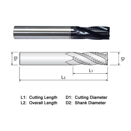 Picture of WIDIN FA504048 DIA 3/4 SH 0.7500 LOC 1.6250 OAL 4.00 End Mill Carbide AlTiN Single End Square Sharp Z-CLASSIC
