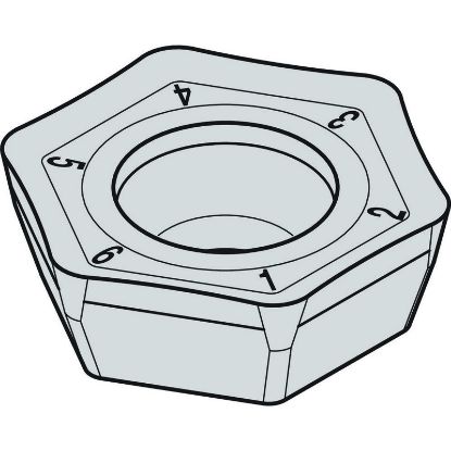 Picture of WIDIA/KENNAMETAL HPPT06T3DZENGD WS40Powder Metal Milling Insert Hexagon AlTiN + TiN 0.038 Corner Radius