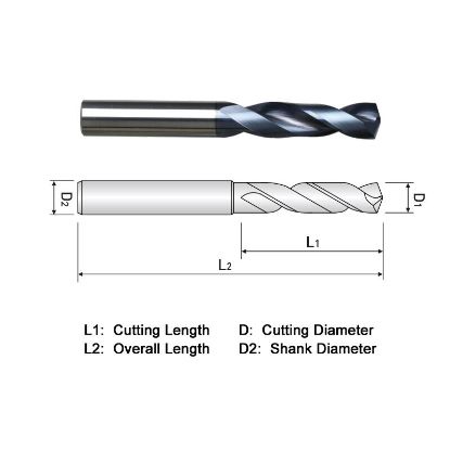 Picture of WIDIN PDS011 1.10MM DIA 140° Point 2 Flute 3XD Drill