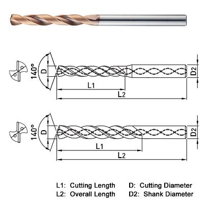 Picture of WIDIN SF505136 13.60MM DIA 140° Point 2 Flute 5XD Drill
