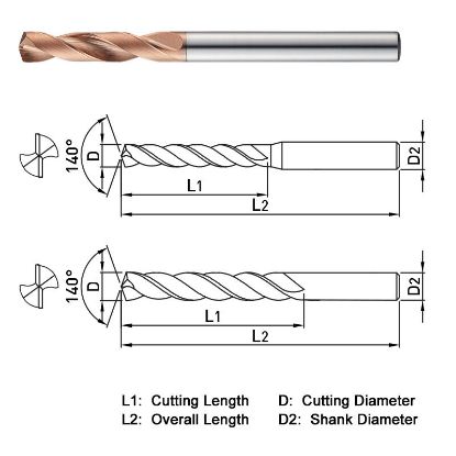 Picture of WIDIN PF503131 13.10MM DIA 140° Point 2 Flute 3XD Drill