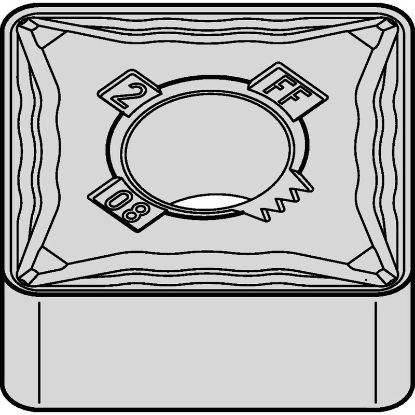 Picture of WIDIA/KENNAMETAL SNMG432FF WP15CT Insert Square TiN + TiCN + Al2O3 + ZrCN 0.031 Corner Radius