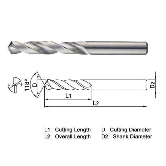 Picture of WIDIN SSD036 3.60MM DIA 118° Point 2 Flute 5XD Drill