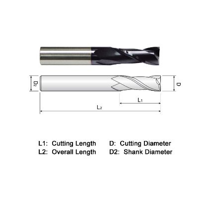 Picture of WIDIN ZA302064LS DIA 1 SH 1.00 LOC 4.00 OAL 7.00 End Mill Standard Flute Standard Helix Carbide AlTiN Single End Square Sharp General Purpose