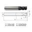 Picture of WIDIN XR514A017015 DIA 1/4 SH 0.2500 LOC 0.7500 OAL 2.50 End Mill Standard Flute Variable Helix Carbide AlTiN Single End Corner Radius 0.0150 0.38MM X-STAR