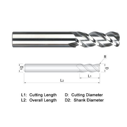 Picture of WIDIN WAE323A064 DIA 1 SH 1.00 LOC 3.2500 OAL 6.00 End Mill Standard Flute High Helix Carbide Uncoated Single End Square Sharp ALU-WAVE