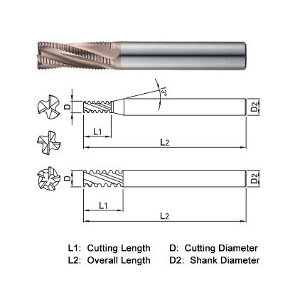 Picture of WIDIN WF614100 DIA 10MM SH 0.3937 LOC 0.9843 OAL 2.9528 End Mill Carbide AlTiN Single End Square Sharp WINNER
