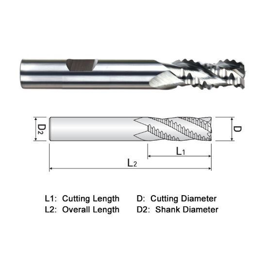 Picture of WIDIN WAF303A048L DIA 3/4 SH 0.7500 LOC 2.50 OAL 5.00 End Mill Carbide Uncoated Single End Square Sharp ALU-WAVE