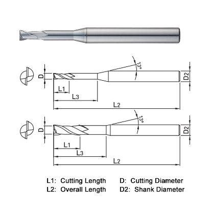 Picture of WIDIN WE71201210P DIA 1.20MM SH 0.1575 LOC 0.0709 OAL 1.968 End Mill Standard Flute Variable Helix Carbide AlTiN Single End Square Sharp WINNER 7 PLUS