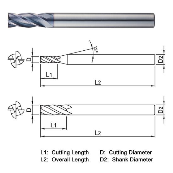 Picture of WIDIN ZM524160 DIA 16MM SH 0.6299 LOC 1.5748 OAL 4.9213 End Mill Standard Flute Standard Helix Carbide AlTiN Single End Square Sharp Z-CLASSIC