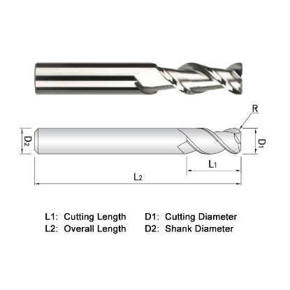 Picture of WIDIN WAR522A064030 DIA 1 SH 1.00 LOC 3.2500 OAL 6.00 End Mill Standard Flute High Helix Carbide DLC Single End Corner Radius 0.0300 0.76MM ALU-WAVE