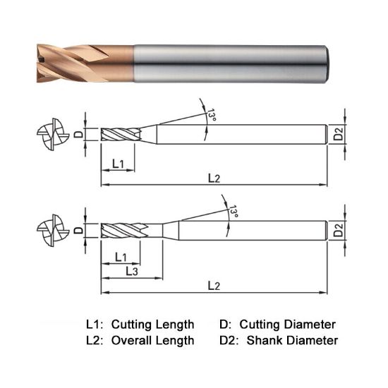 Picture of WIDIN ZE704200 DIA 20MM SH 0.7874 LOC 0.9449 OAL 3.9370 End Mill Standard Flute Standard Helix Carbide AlTiN Single End Square Sharp Z-STAR