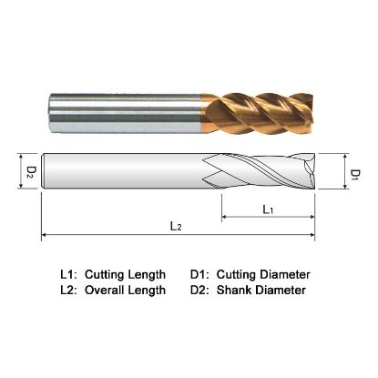Picture of WIDIN ZE714A016 DIA 1/4 SH 0.2500 LOC 0.7500 OAL 2.50 End Mill Standard Flute High Helix Carbide AlTiN Single End Square Sharp Z-STAR