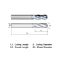 Picture of WIDIN ZB304012 DIA 3/16 SH 0.1875 LOC 0.6250 OAL 2.00 End Mill Standard Flute Standard Helix Carbide AlTiN Single End Ball Nose General Purpose