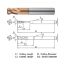 Picture of WIDIN ZR7040401012 DIA 4MM SH 0.2362 LOC 0.2362 OAL 2.1654 End Mill Standard Flute Standard Helix Carbide AlTiN Single End Corner Radius 0.0394 1.00MM Z-STAR