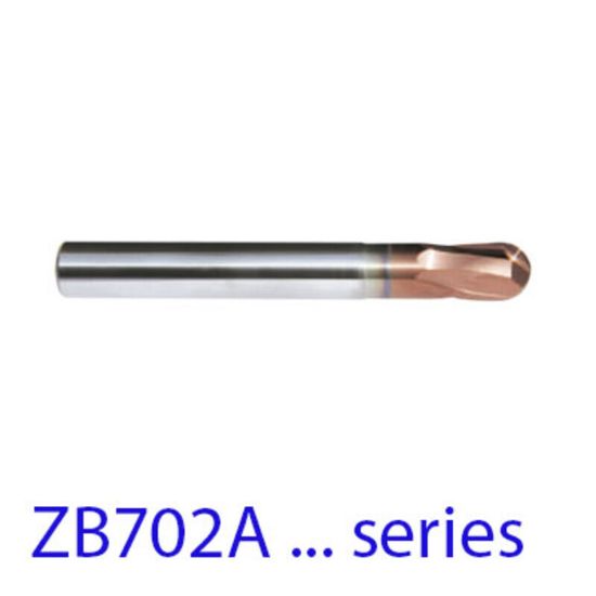 Picture of WIDIN ZB702A024187 DIA 3/8 SH 0.3750 LOC 0.4600 OAL 3.00 End Mill Standard Flute Standard Helix Carbide AlTiN Single End Ball Nose Z-STAR