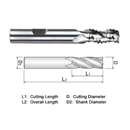 Picture of WIDIN WAF303A032L DIA 1/2 SH 0.50 LOC 2.00 OAL 4.00 End Mill Carbide Uncoated Single End Square Sharp ALU-WAVE