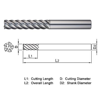 Picture of WIDIN XE515200 DIA 20MM SH 0.7874 LOC 2.9528 OAL 5.9055 End Mill Standard Flute Variable Helix Carbide TiAlN Single End Square Sharp X-STAR