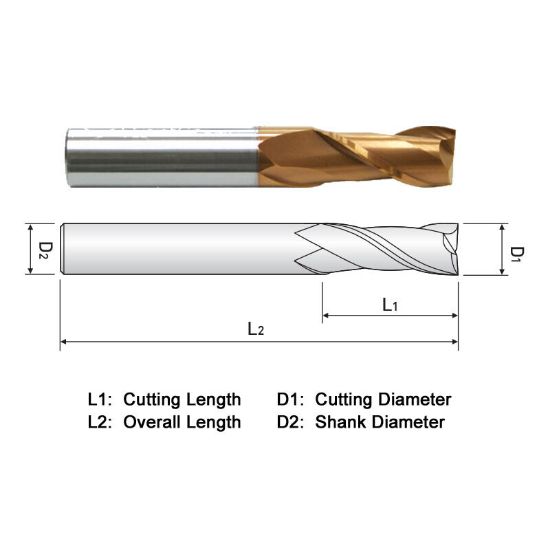 Picture of WIDIN ZE712A032 DIA 1/2 SH 0.50 LOC 1.00 OAL 3.00 End Mill Standard Flute Standard Helix Carbide AlTiN Single End Square Sharp Z-STAR