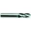 Picture of YG-1 43558TN DIA 1/8 SH 0.1250 LOC 0.50 OAL 1.50 End Mill Standard Flute Standard Helix Carbide TiN Single End Ball Nose Carbide End Mill