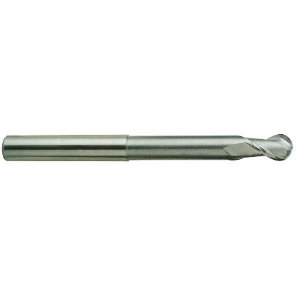 Picture of YG-1 89584TC DIA 3/8 SH 0.3750 LOC 0.50 OAL 4.00 End Mill Standard Flute Standard Helix Carbide TiCN Single End Ball Nose Alu-Power End Mill