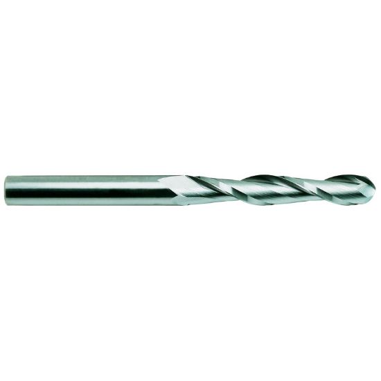 Picture of YG-1 50600TE DIA 1 SH 1.00 LOC 2.2500 OAL 5.00 End Mill Standard Flute Standard Helix Carbide TiAlN Single End Ball Nose Carbide End Mill