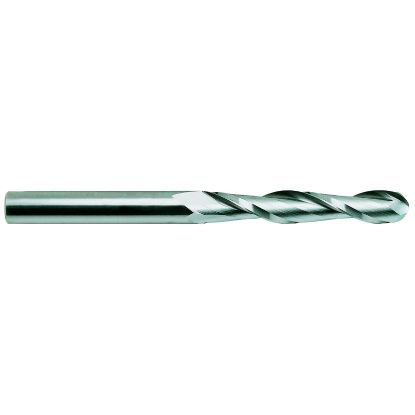 Picture of YG-1 50600TF DIA 1 SH 1.00 LOC 2.2500 OAL 5.00 End Mill Standard Flute Standard Helix Carbide TiAlN Single End Ball Nose Carbide End Mill
