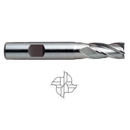 Picture of YG-1 07540PC DIA 1 SH 1.00 LOC 2.00 OAL 4.50 End Mill Standard Flute Standard Helix Powder Metal TiCN Single End Square Sharp ASP