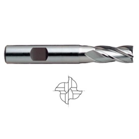 Picture of YG-1 07540PC DIA 1 SH 1.00 LOC 2.00 OAL 4.50 End Mill Standard Flute Standard Helix Powder Metal TiCN Single End Square Sharp ASP