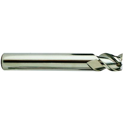 Picture of YG-1 25565TC DIA 3/16 SH 0.1875 LOC 0.3125 OAL 2.00 End Mill Standard Flute High Helix Carbide TiCN Single End Square Sharp Alu-Power End Mill