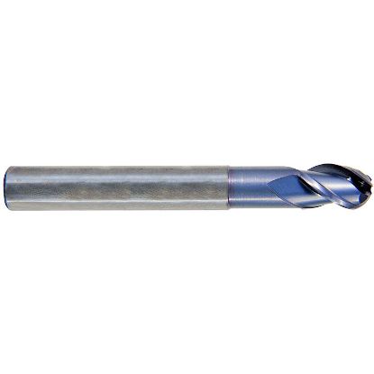 Picture of YG-1 EG908080 DIA 8MM SH 0.3150 LOC 0.4724 OAL 2.9528 End Mill Standard Flute Standard Helix Carbide TiCN Single End Ball Nose Alu-Power End Mill