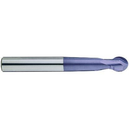 Picture of YG-1 93290 DIA 1/4 SH 0.2500 LOC 0.2812 OAL 4.00 End Mill Standard Flute Standard Helix Carbide TiAlN Single End Ball Nose X-Power