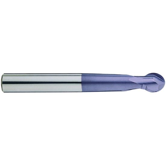 Picture of YG-1 93290 DIA 1/4 SH 0.2500 LOC 0.2812 OAL 4.00 End Mill Standard Flute Standard Helix Carbide TiAlN Single End Ball Nose X-Power