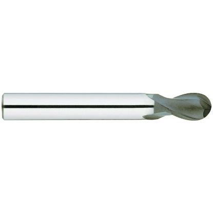 Picture of YG-1 99572 DIA 5/64 SH 0.1250 LOC 0.2500 OAL 1.50 End Mill Standard Flute Standard Helix Carbide Diamond Single End Ball Nose D-Power