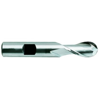Picture of YG-1 41305 DIA 3/8 SH 0.3750 LOC 0.7500 OAL 2.50 End Mill Standard Flute Standard Helix Cobalt Uncoated Single End Ball Nose General Purpose