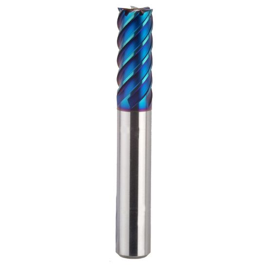 Picture of YG-1 G85167 DIA 1 SH 1.00 LOC 4.1250 OAL 7.00 End Mill Standard Flute High Helix Carbide TiAlN Single End Corner Radius 0.0300 0.76MM X-5070 End Mill