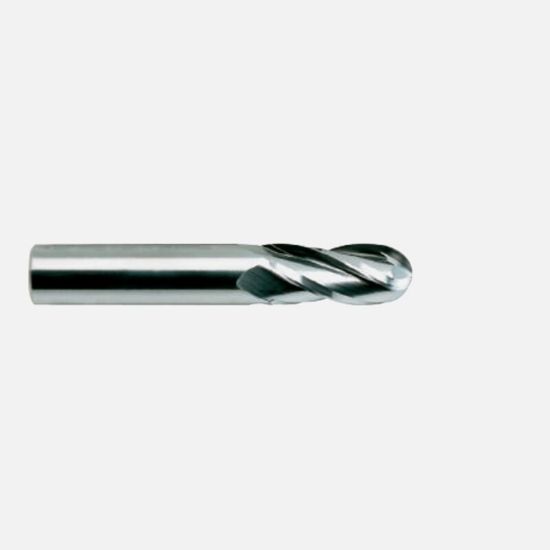 Picture of YG-1 E5250016 DIA 1/4" SH 0.2500 LOC 0.7500 OAL 2.50 End Mill Standard Flute High Helix Carbide Uncoated Single End Ball Nose Generic