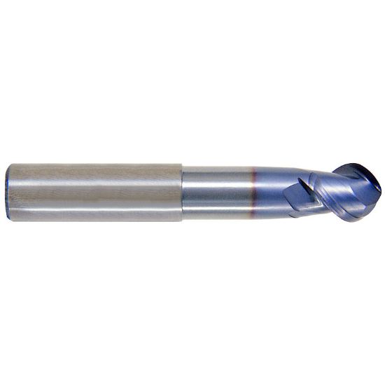 Picture of YG-1 EG910120 DIA 12MM SH 0.4724 LOC 0.4134 OAL 2.9528 End Mill Standard Flute High Helix Carbide TiCN Single End Ball Nose Carbide End Mill