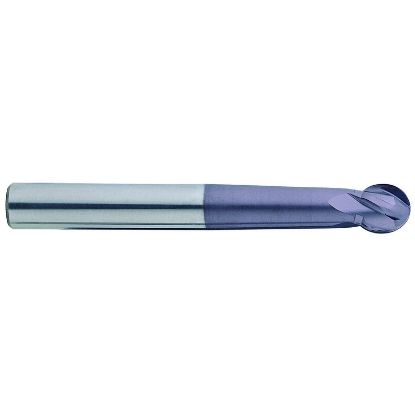 Picture of YG-1 93419 DIA 1/4 SH 0.2500 LOC 0.20 OAL 4.00 End Mill Standard Flute Standard Helix Carbide TiAlN Single End Ball Nose X-Power