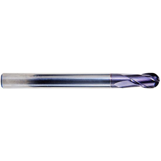 Picture of YG-1 EM899100 DIA 10MM SH 0.3937 LOC 0.7087 OAL 3.9370 End Mill Standard Flute Standard Helix Carbide TiAlN Single End Ball Nose X-Power