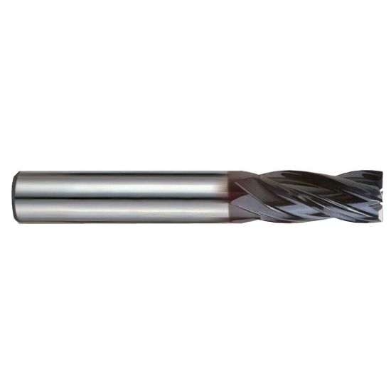 Picture of YG-1 EMD47028 DIA 7/16 SH 0.4375 LOC 1.00 OAL 2.7500 End Mill Standard Flute Variable Helix Carbide TiAlN Single End Square Sharp V7 Mill