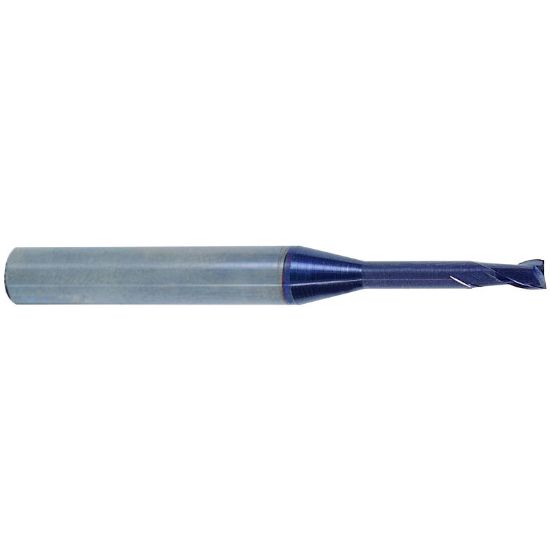 Picture of YG-1 EM883964 DIA 2MM SH 0.1575 LOC 0.1181 OAL 2.1654 End Mill Standard Flute Standard Helix Carbide TiAlN Single End Square Sharp X-Power