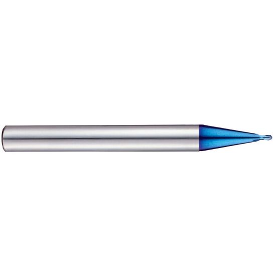 Picture of YG-1 G8A53006 DIA 0.60MM SH 0.2362 LOC 0.0236 OAL 1.968 End Mill Standard Flute Standard Helix Carbide TiAlN Single End Ball Nose X-5070 End Mill