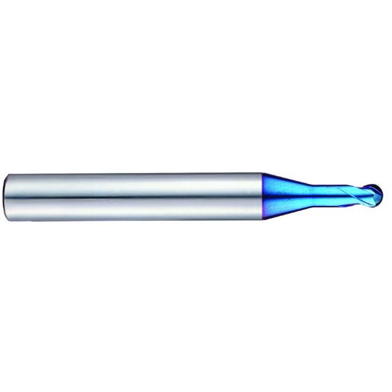 Picture of YG-1 G8A54904 DIA 1MM SH 0.2362 LOC 0.0394 OAL 1.9685 End Mill Standard Helix Standard Helix Carbide TiAlN Single End Ball Nose X-5070 End Mill